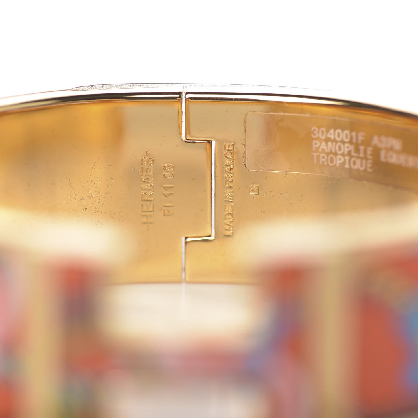 Enamel Printed Panoplie Equestre Wide Clic Clac H Bracelet PM Tropique