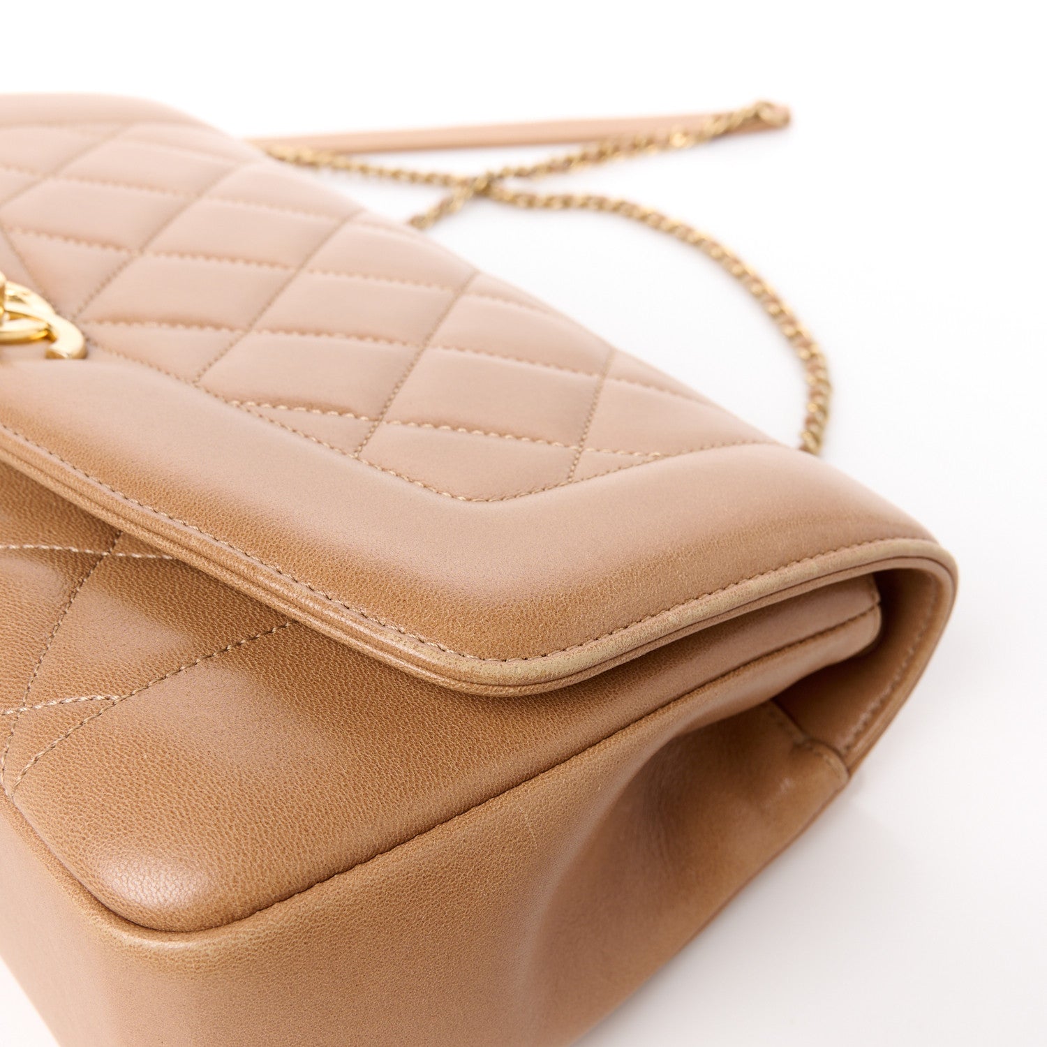 Chanel Lambskin Quilted Medium Single Flap Light Brown 14 of 16