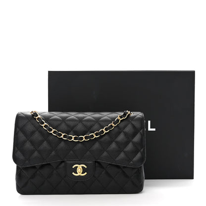 Chanel Caviar Quilted Jumbo Double Flap Black 12 of 12
