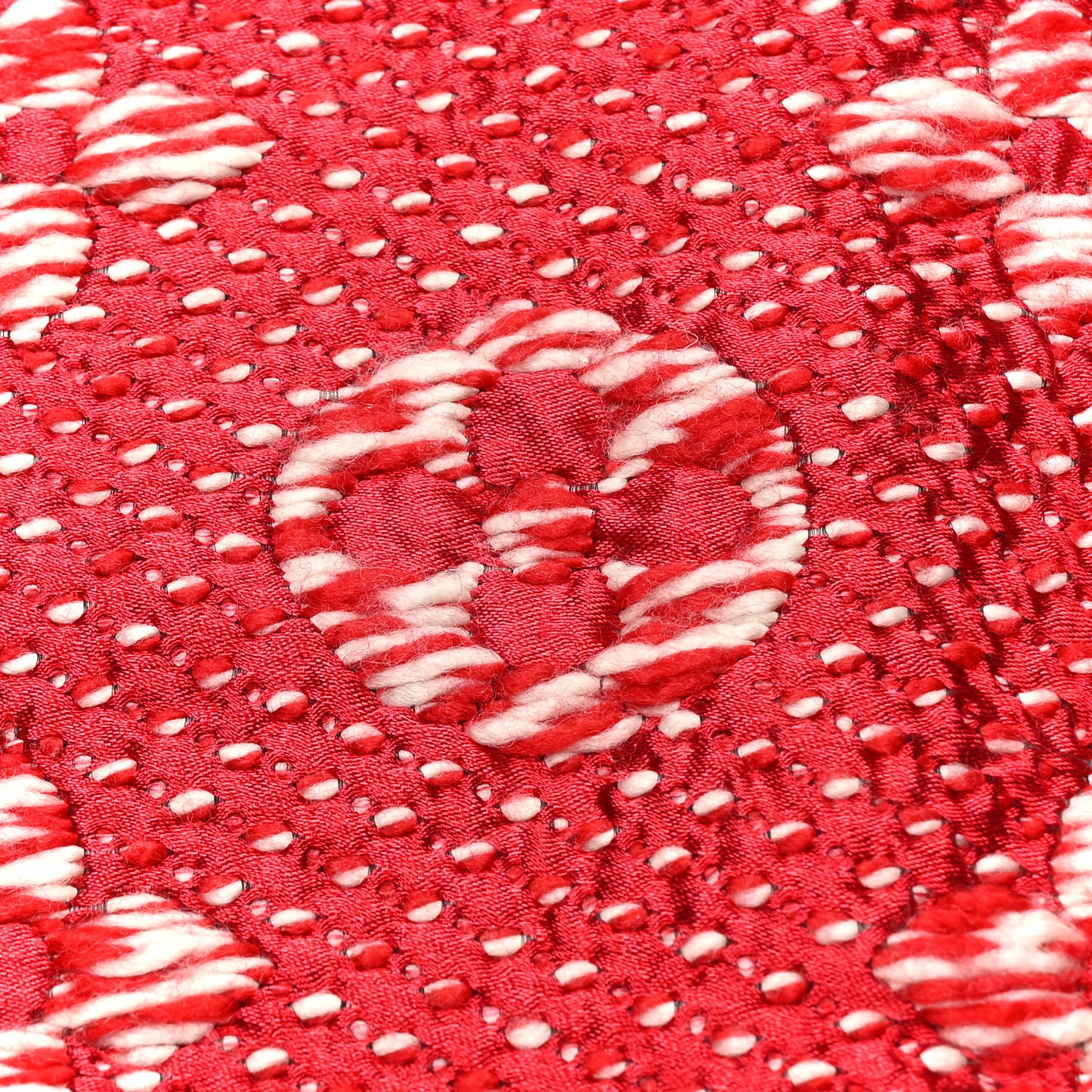 Wool Silk Logomania Mix Scarf Coquelicot