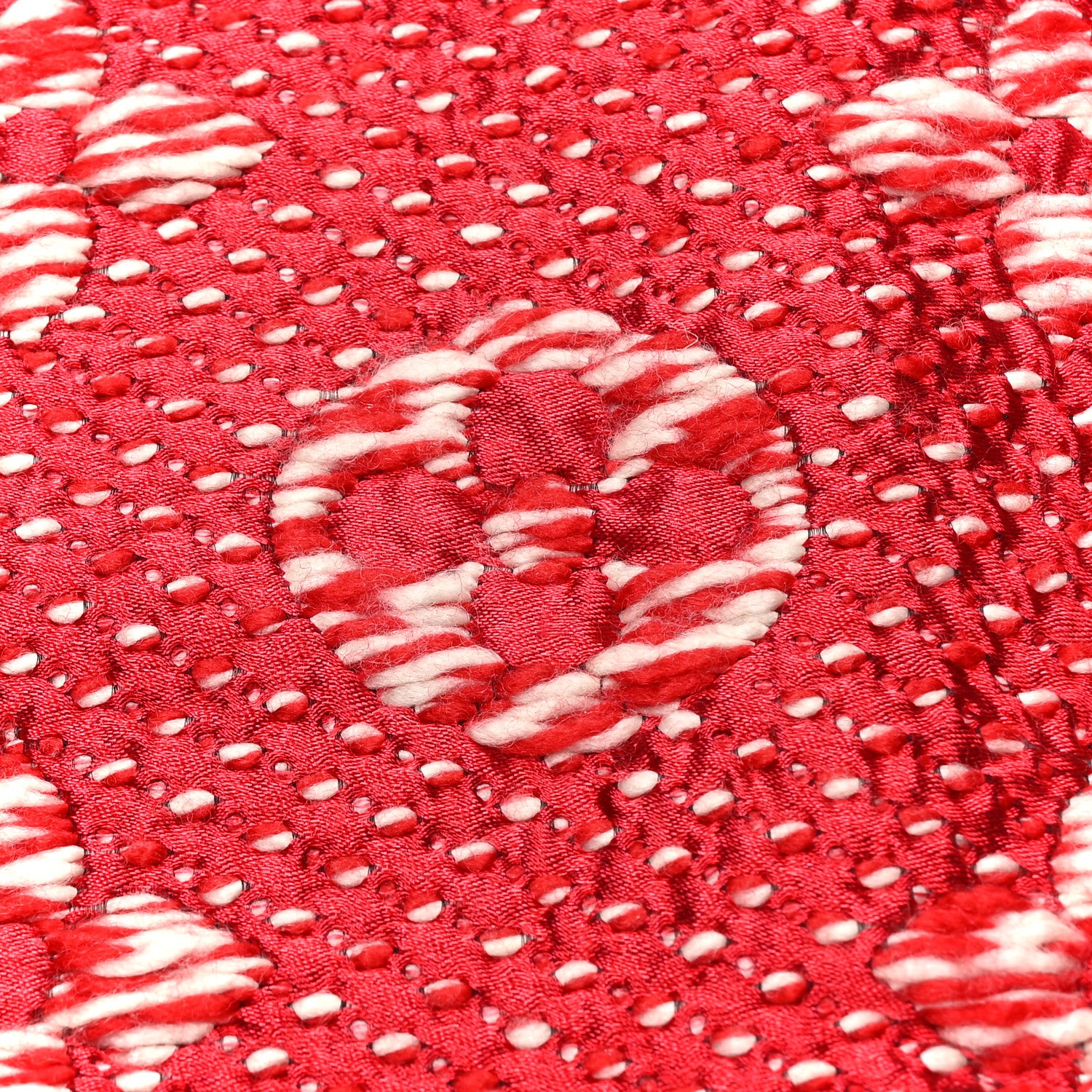 Louis Vuitton Wool Silk Logomania Mix Scarf Coquelicot 5 of 5
