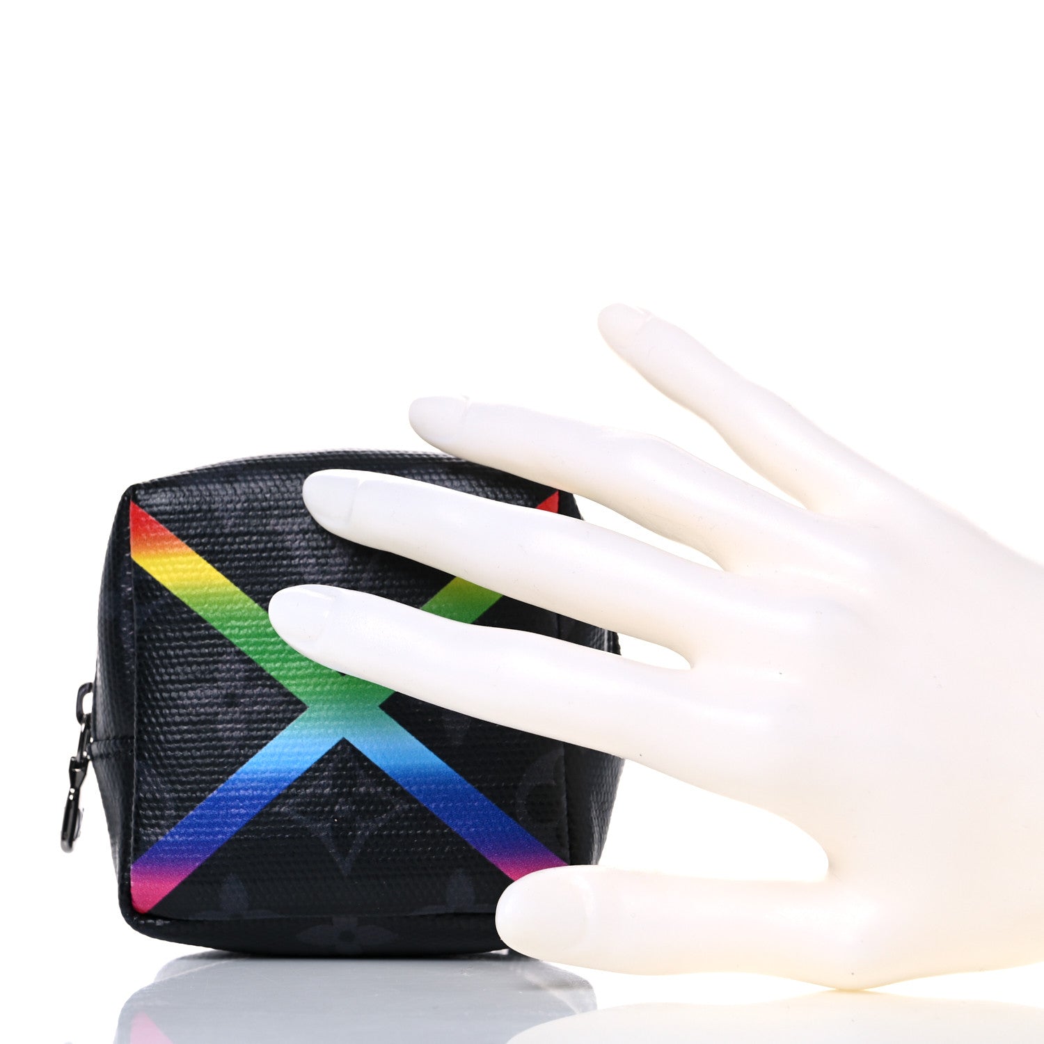 Louis Vuitton Monogram Eclipse Rainbow Box Pouch Bag Charm Key Ring 2 of 7