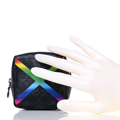 Louis Vuitton Monogram Eclipse Rainbow Box Pouch Bag Charm Key Ring 2 of 7