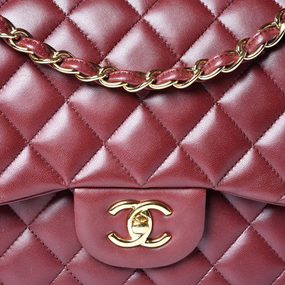 Chanel Lambskin Quilted Jumbo Double Flap Burgundy 16 of 16