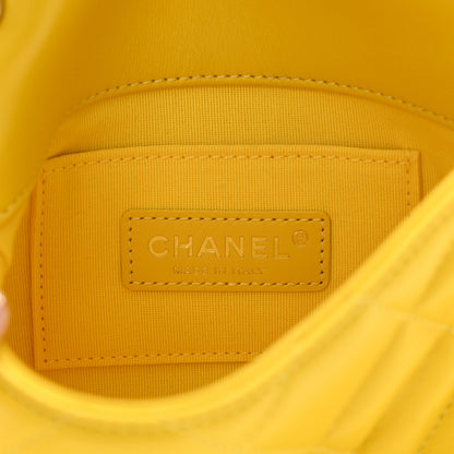 Chanel Lambskin Quilted Mini Lacquered Chain Flap Yellow 6 of 11