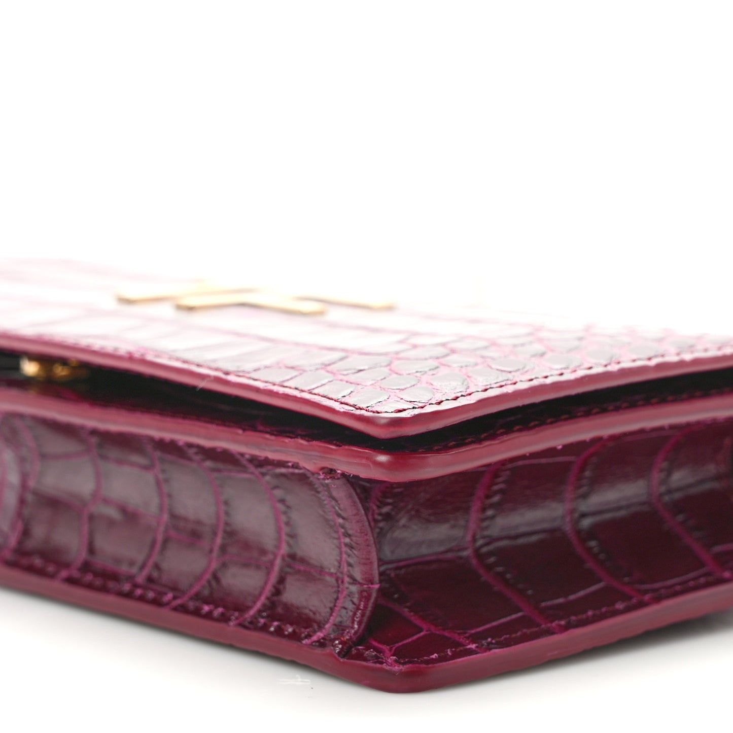 Crocodile Embossed Calfskin TF Mini Bag Cranberry