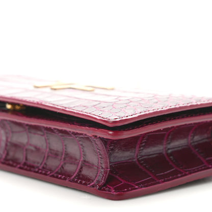 Tom Ford Crocodile Embossed Calfskin TF Mini Bag Cranberry 9 of 14