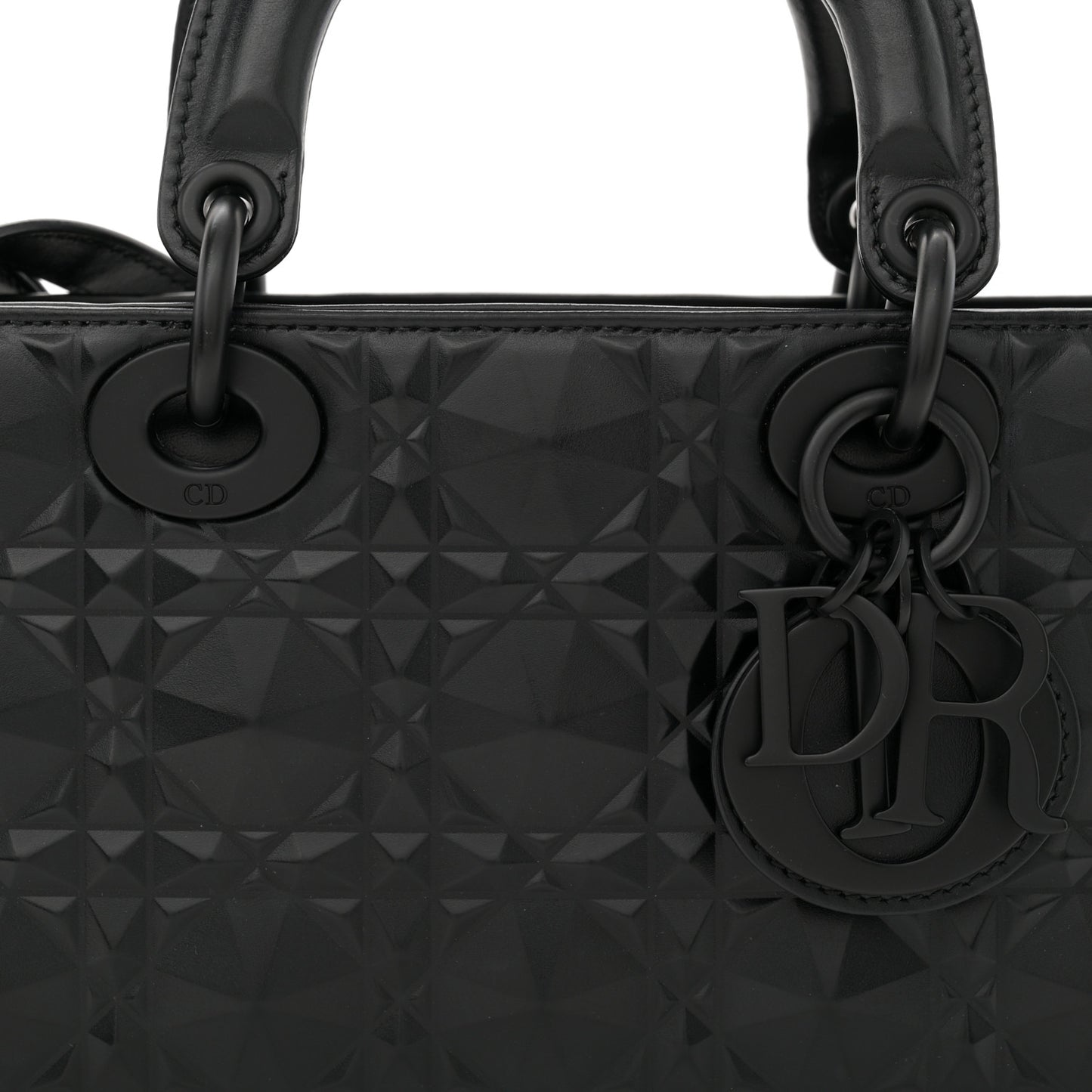Calfskin Cannage Diamond Medium Lady D-Joy Black