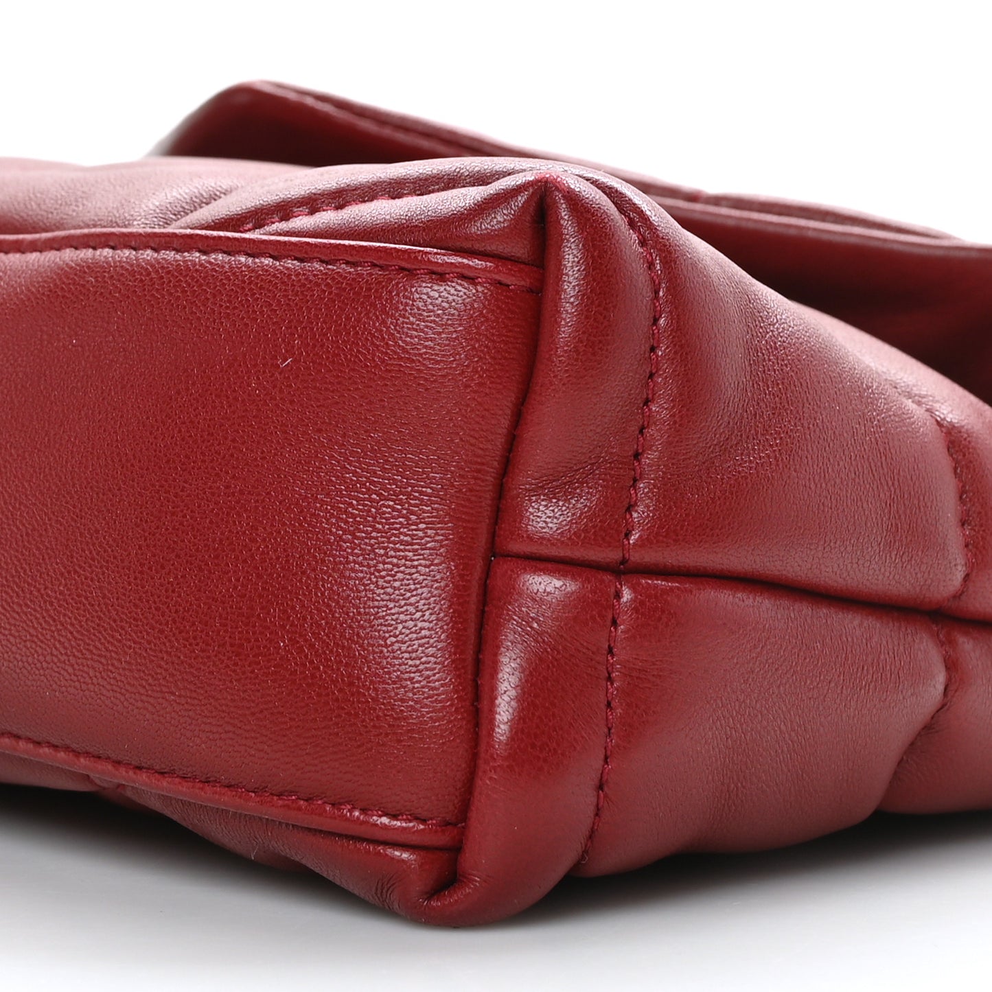 Lambskin Quilted Toy Loulou Puffer Monogram Chain Satchel Red