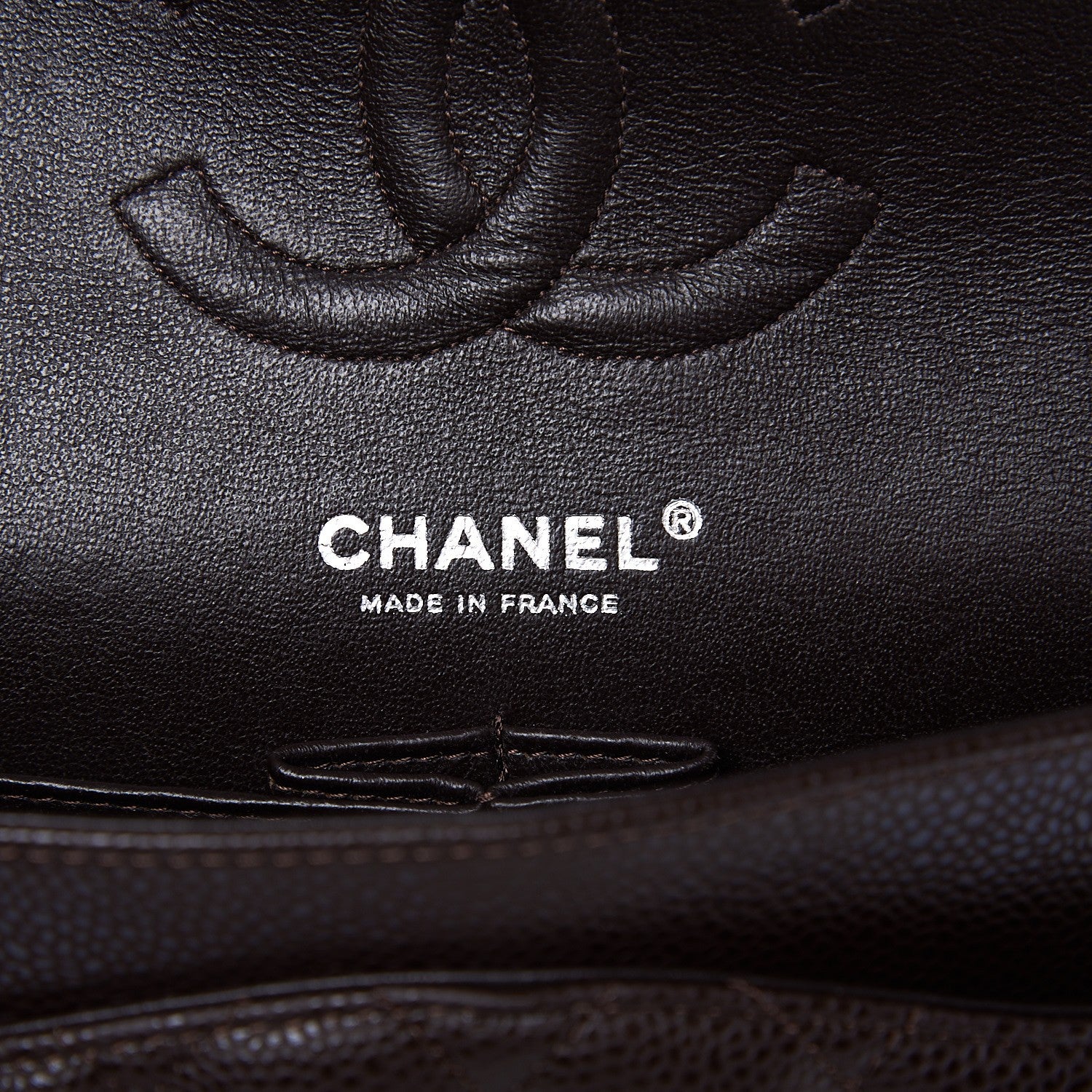 Chanel Caviar Quilted Medium Double Flap Brown 7 of 10