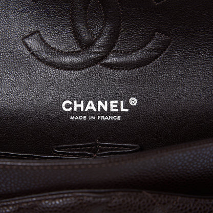 Chanel Caviar Quilted Medium Double Flap Brown 7 of 10