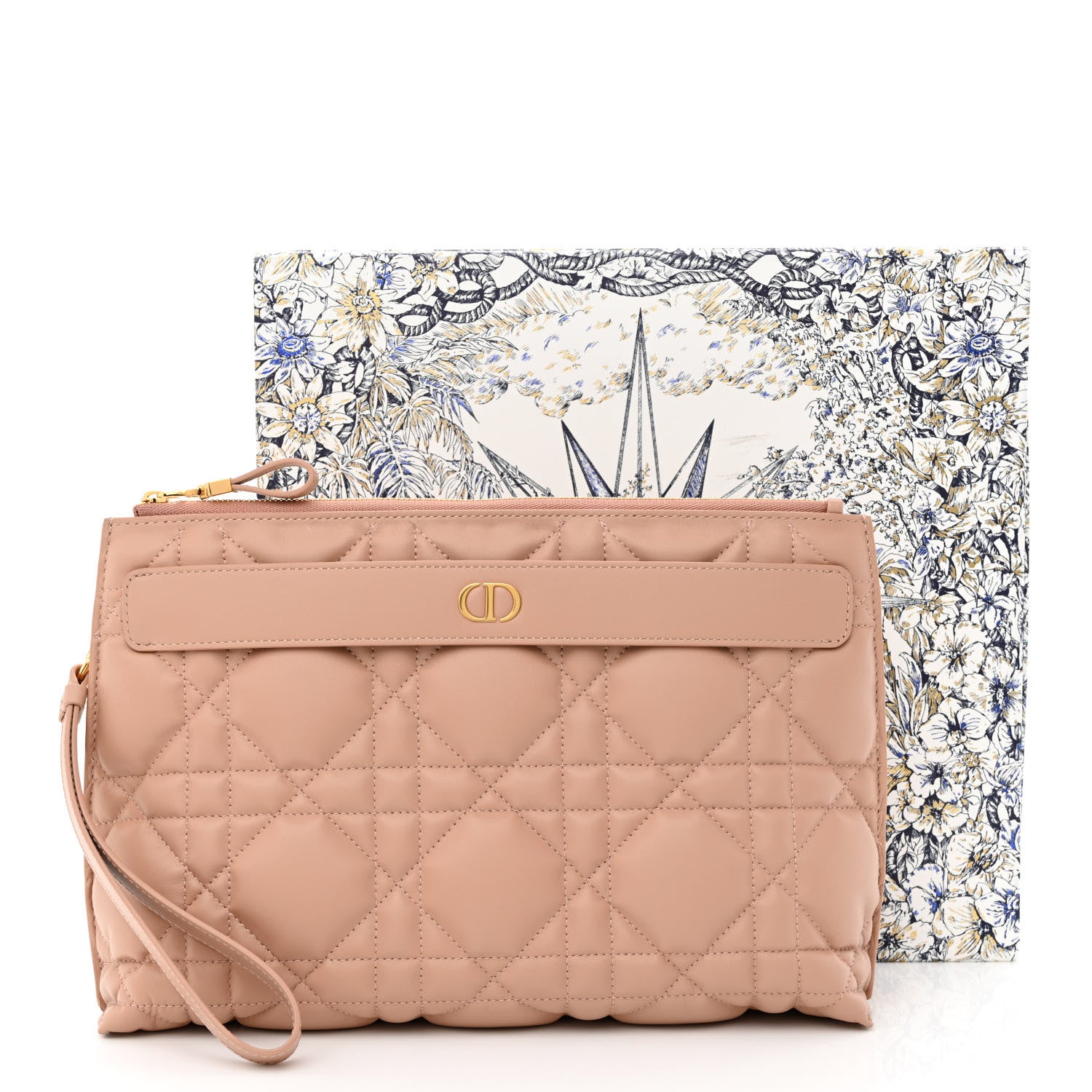 Christian Dior Lambskin Macrocannage Large Caro D-Every Pouch Rose Des Vents 11 of 11