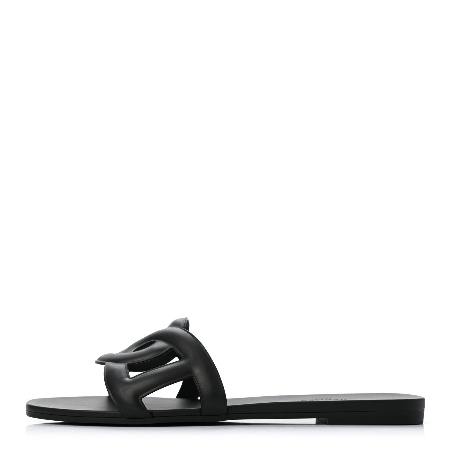 Hermes Rubber Aloha Sandals 40 Black 1 of 8