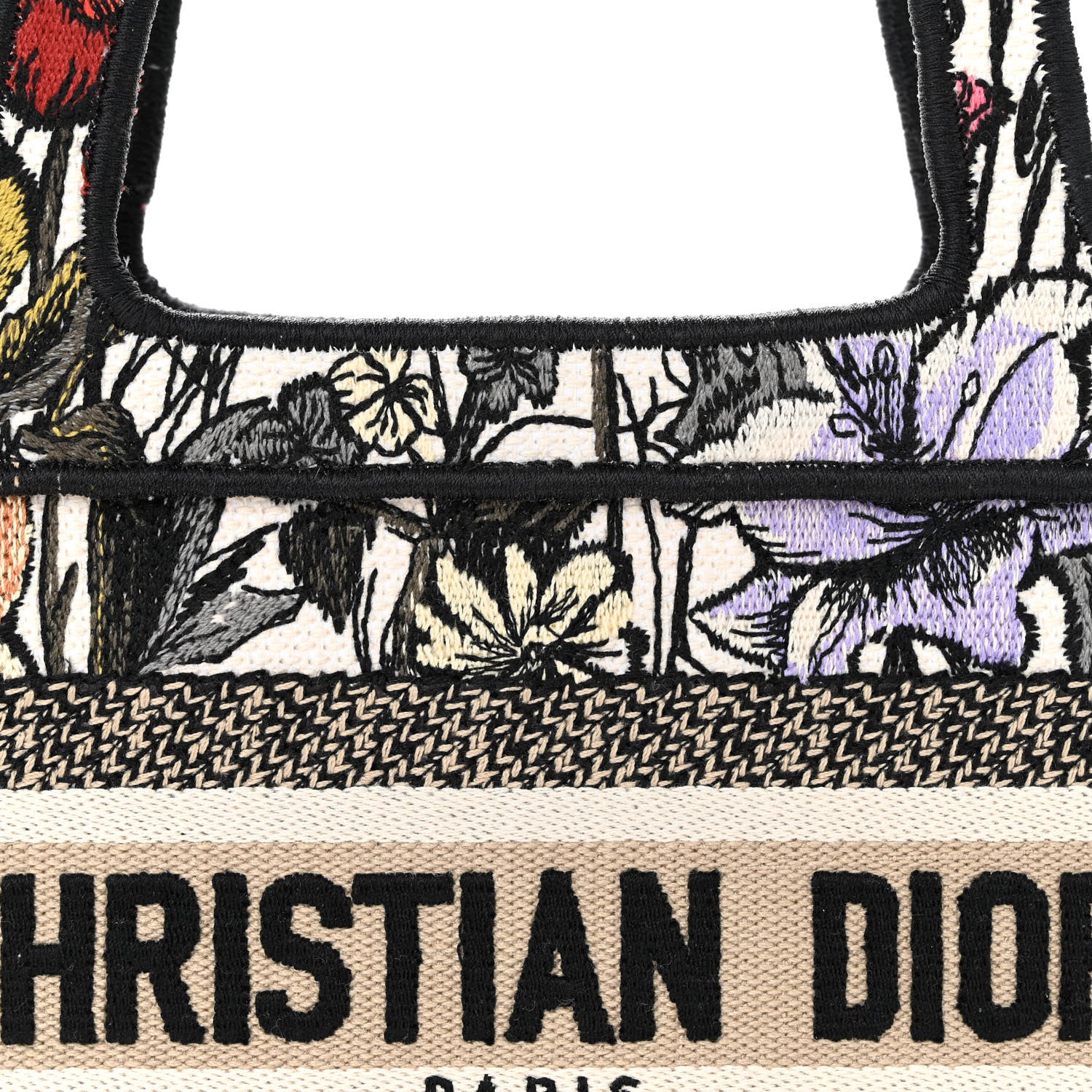 Christian Dior Canvas Embroidered Mille Fleurs Mini Book Tote Multicolor 8 of 11