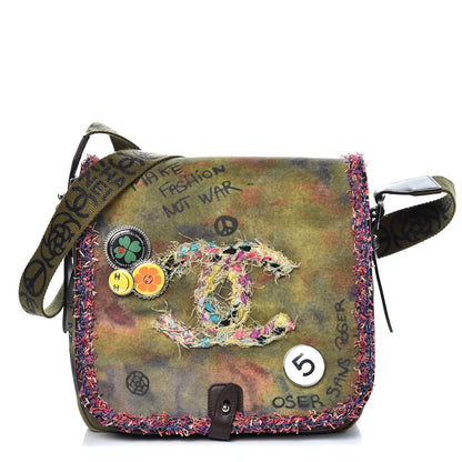 Chanel Washed Toile Graffiti On The Pavements Messenger Khaki Multicolor 1 of 7