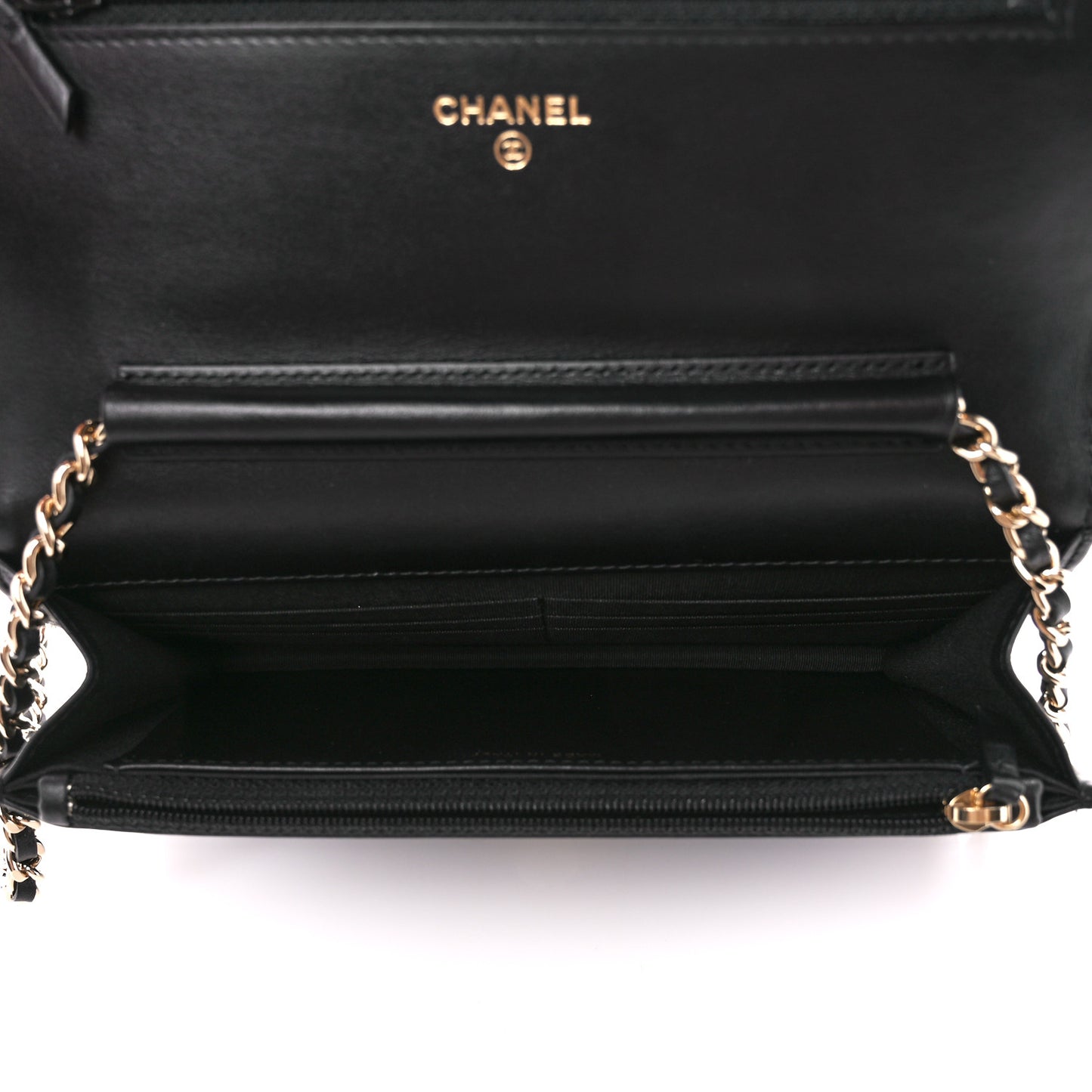 Caviar Quilted CC Filigree Wallet On Chain WOC Black