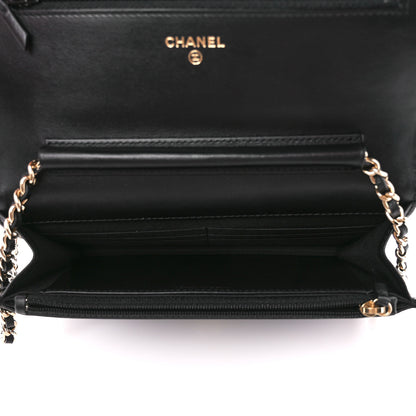Chanel Caviar Quilted CC Filigree Wallet On Chain WOC Black 5 of 10