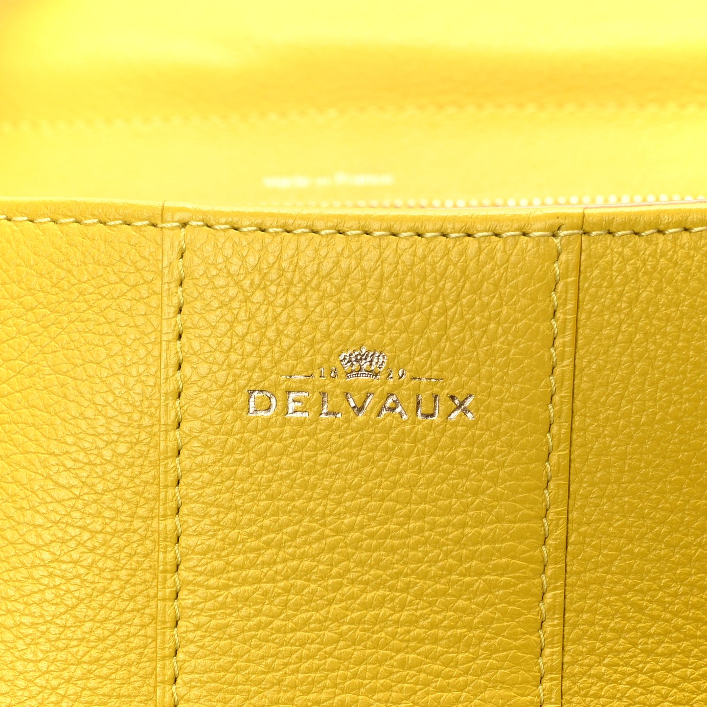 Grained Calfskin MM Brillant Satchel Yellow