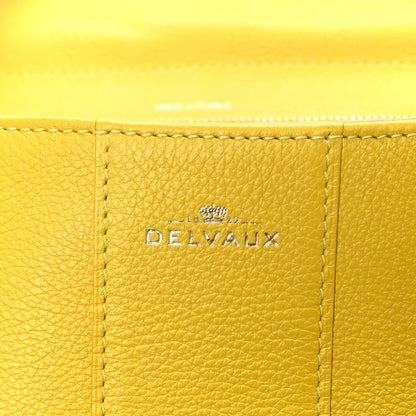 Delvaux Grained Calfskin MM Brillant Satchel Yellow 7 of 11