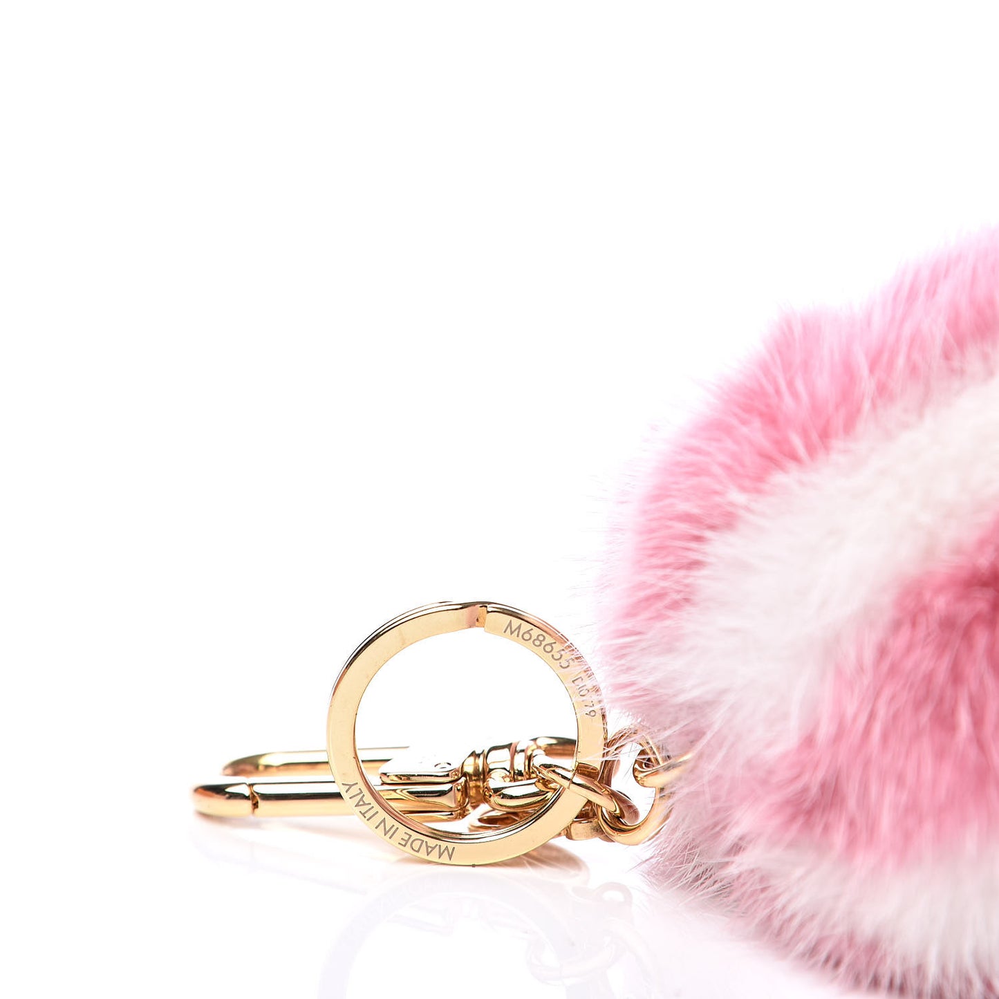 Mink Fur Vivienne Balloon Bag Charm Key Holder Pink