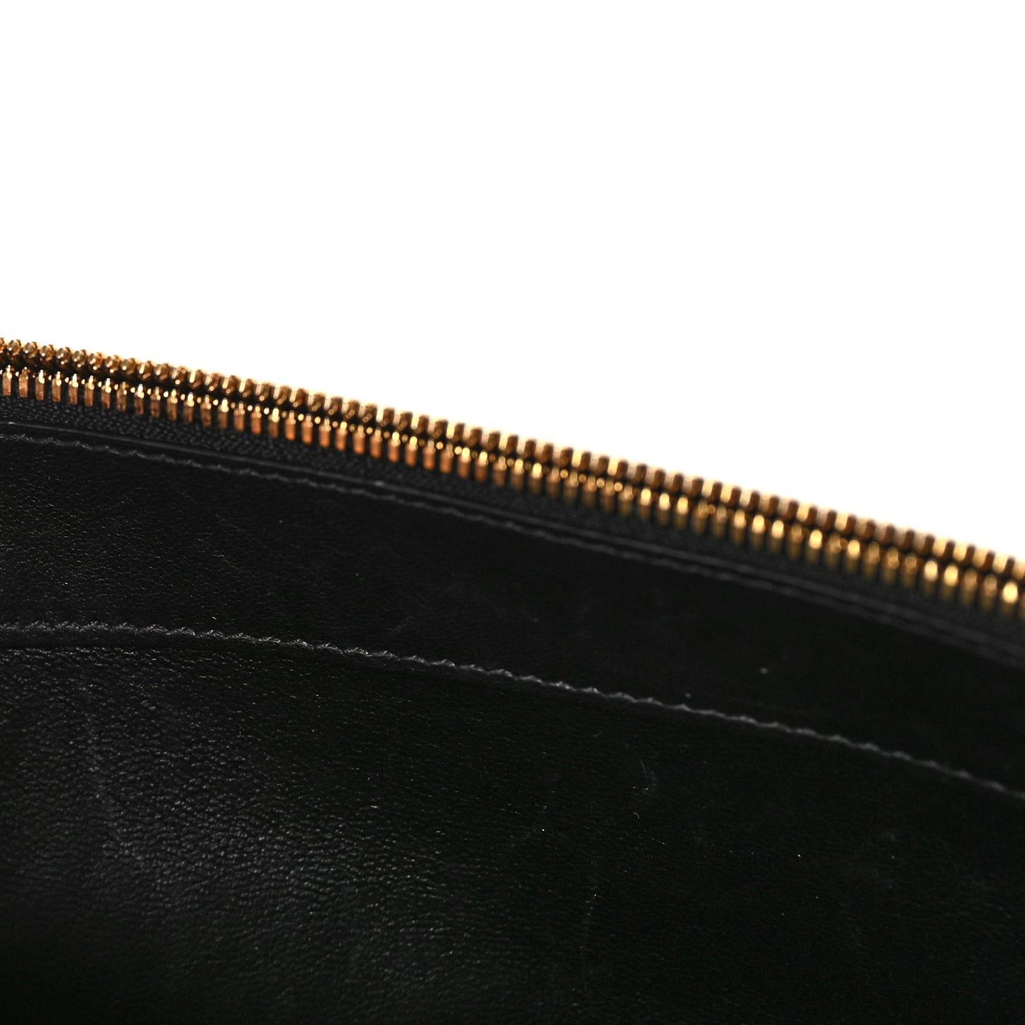 Shiny Goatskin Logo Embossed BB Wallet On Chain Black