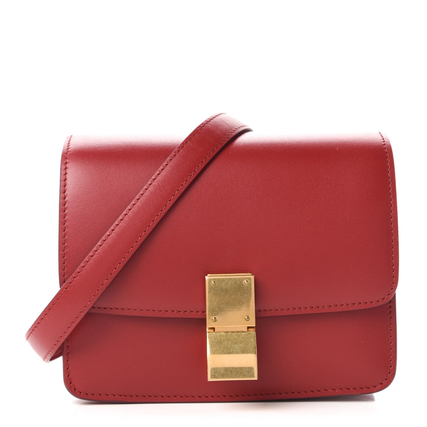 Box Calfskin Small Classic Box Flap Bag Red