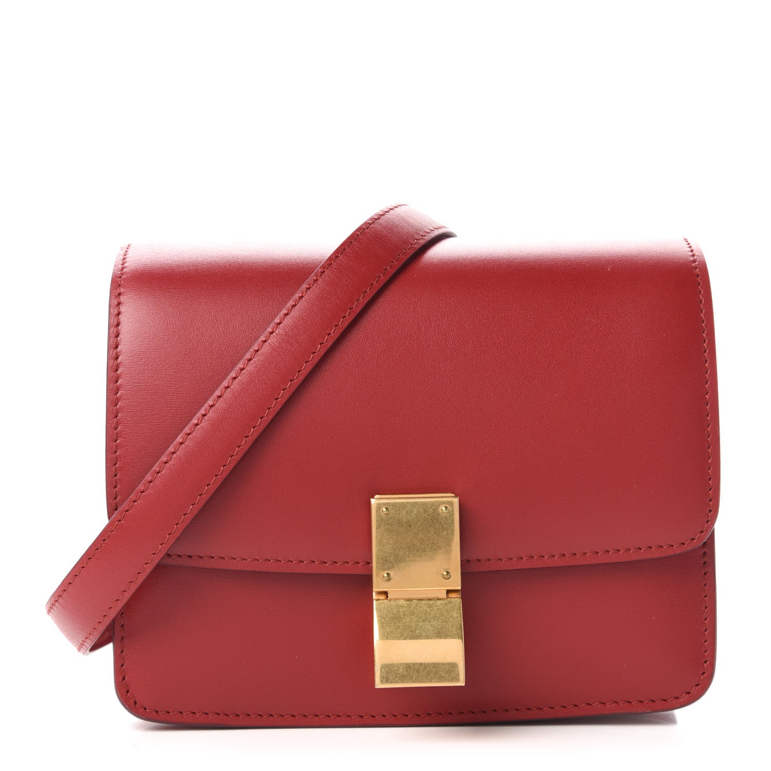 Celine Box Calfskin Small Classic Box Flap Bag Red 1 of 10