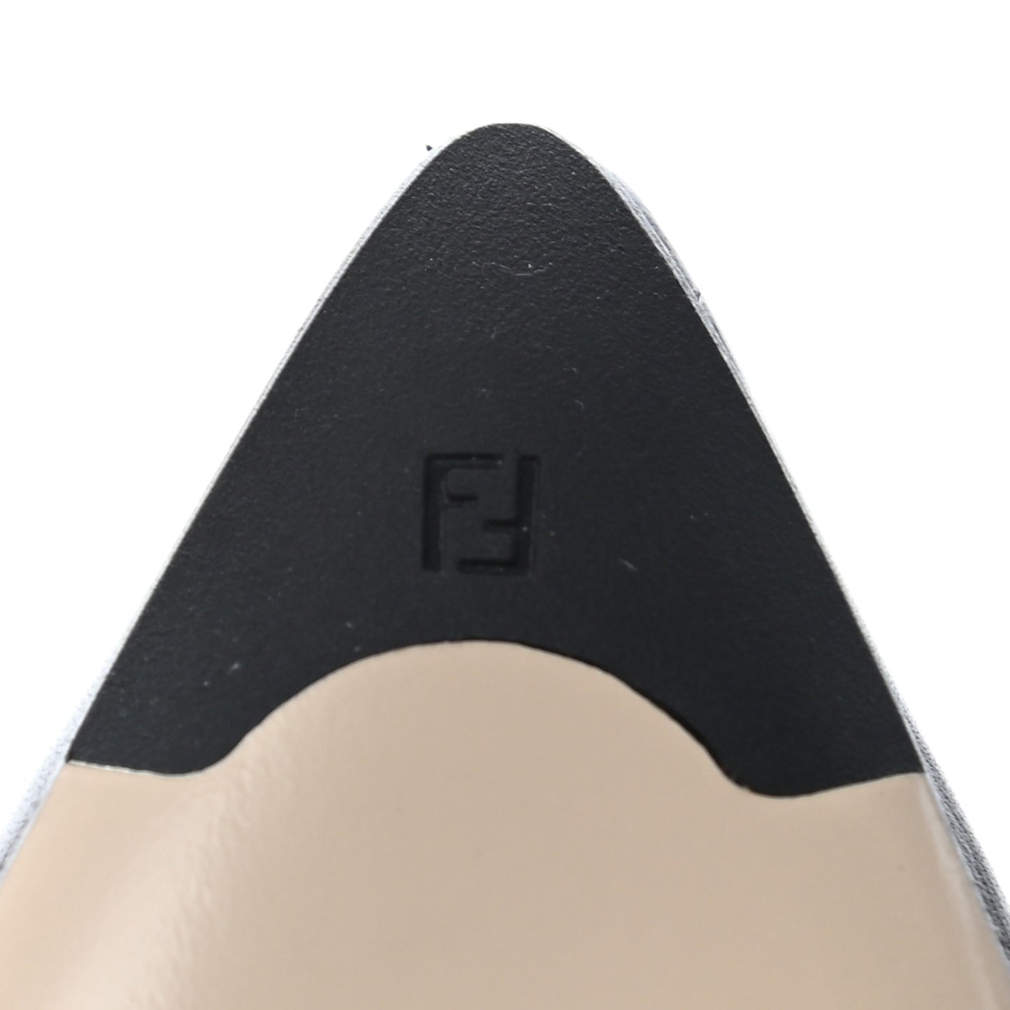 PVC Calfskin FF Colibri Slingback Ballerina Flats 39.5 Black