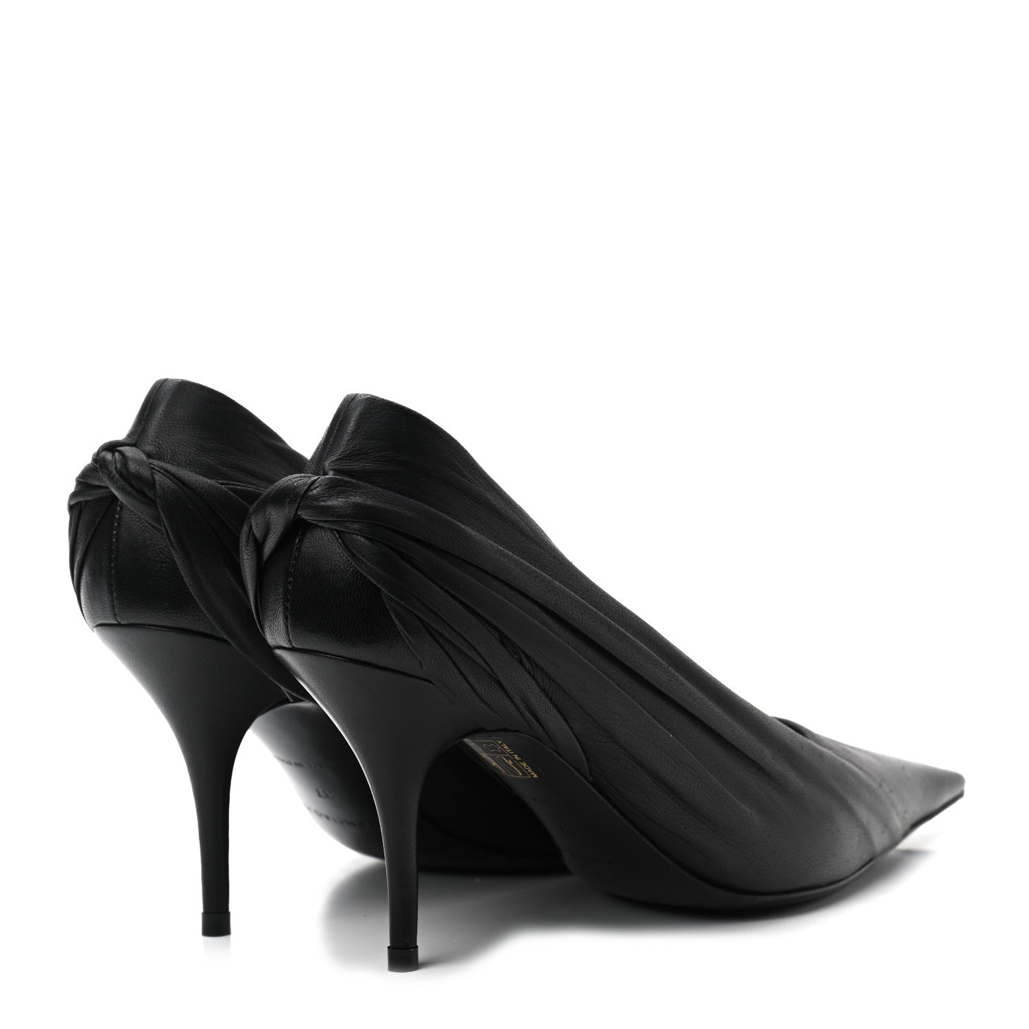 Balenciaga Jersey Crepe Drape Knife Pointed Pumps 37 Black 4 of 9
