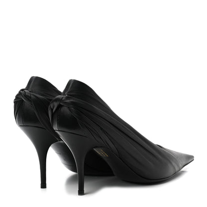 Balenciaga Jersey Crepe Drape Knife Pointed Pumps 37 Black 4 of 9