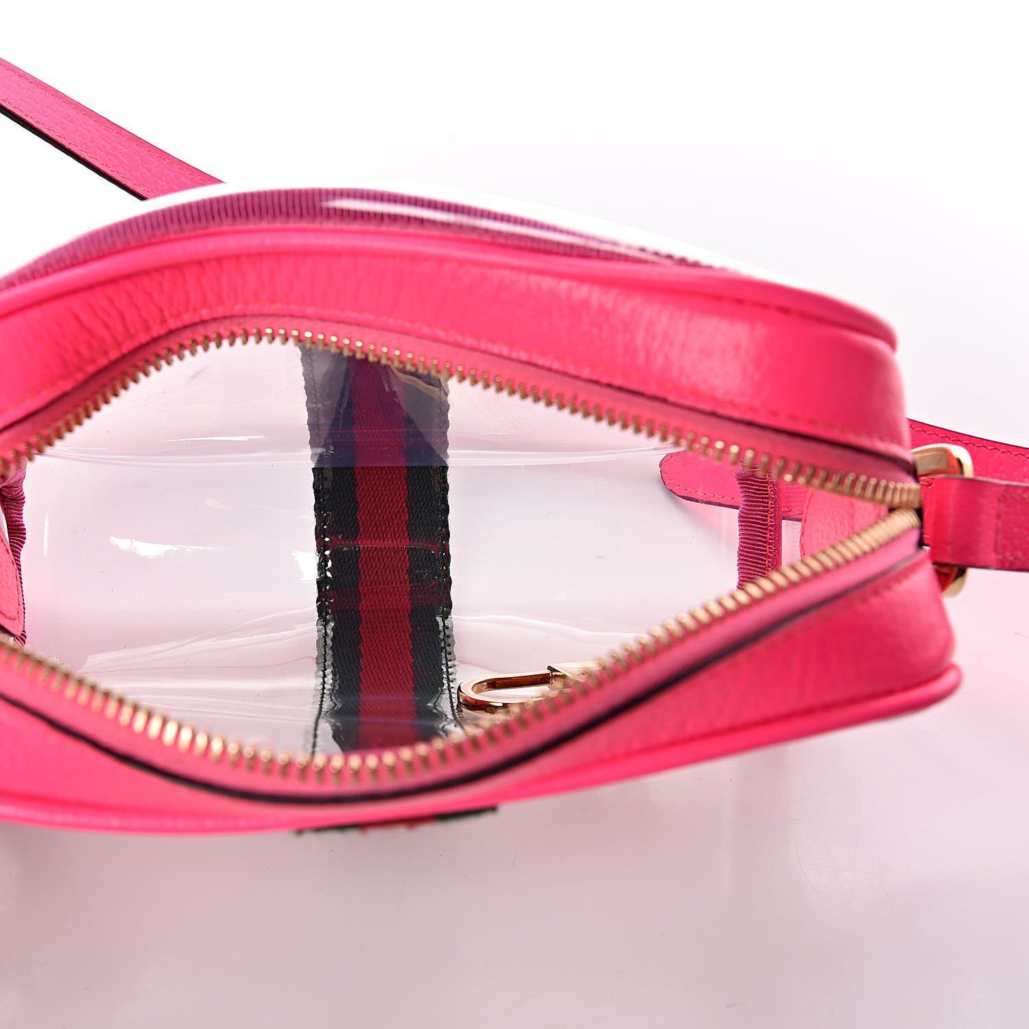 Gucci Vinyl Web Mini Ophidia Transparent Shoulder Bag Fluorescent Fuchsia 5 of 8
