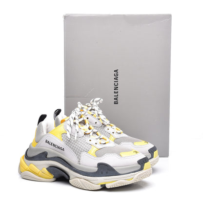 Balenciaga Fabric Mesh Womens Triple S Sneakers 38 Yellow Grey White 8 of 8