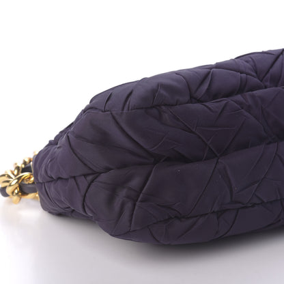 Prada Tessuto Nylon Chevron Quilted Shoulder Bag Plum 6 of 9