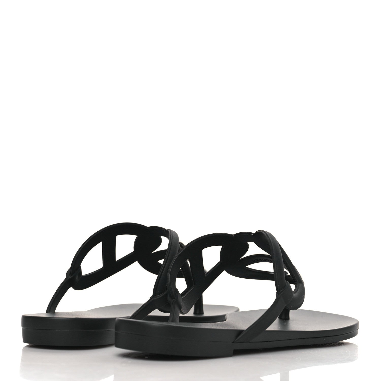 Hermes Rubber Womens Egerie Sandals 36 Black 4 of 8