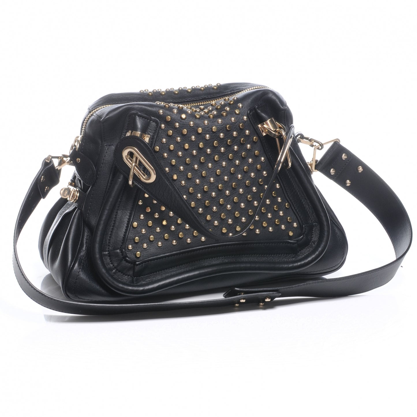Leather Studded Medium Paraty Black