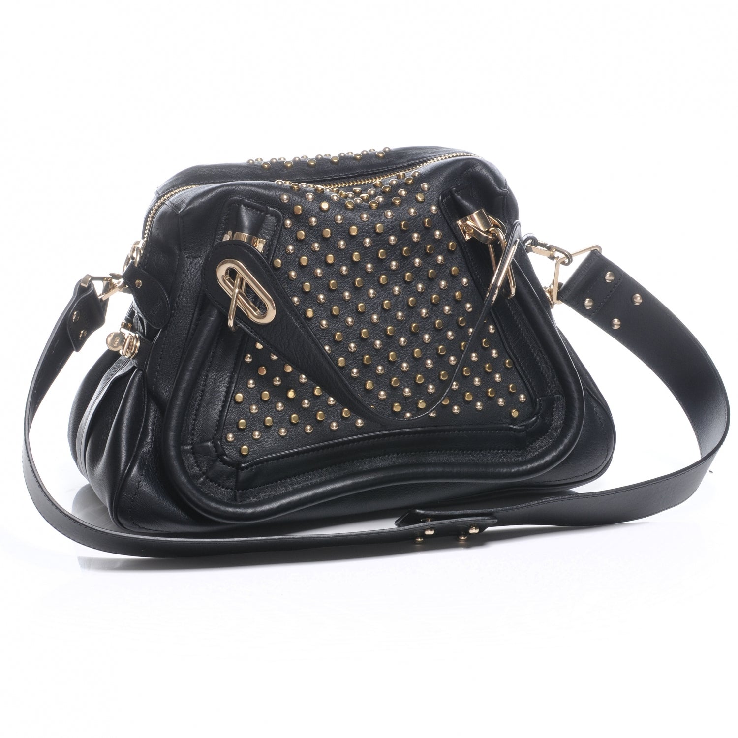 Chloe Leather Studded Medium Paraty Black 3 of 7