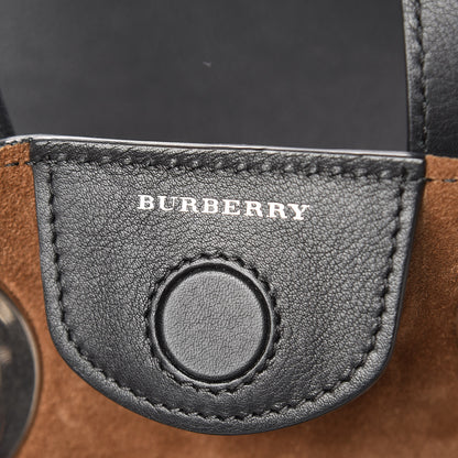 Burberry Smooth Calfskin Small Grommet Embossed Crest Bag Black 6 of 11