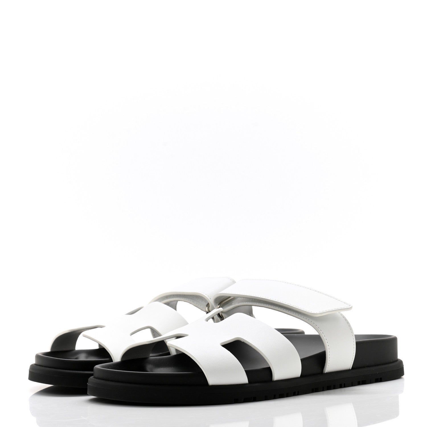 Hermes Calfskin Womens Chypre Sandals 38.5 White 3 of 9