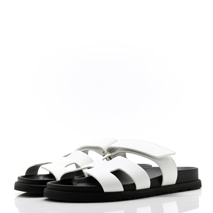 Hermes Calfskin Womens Chypre Sandals 38.5 White 3 of 9