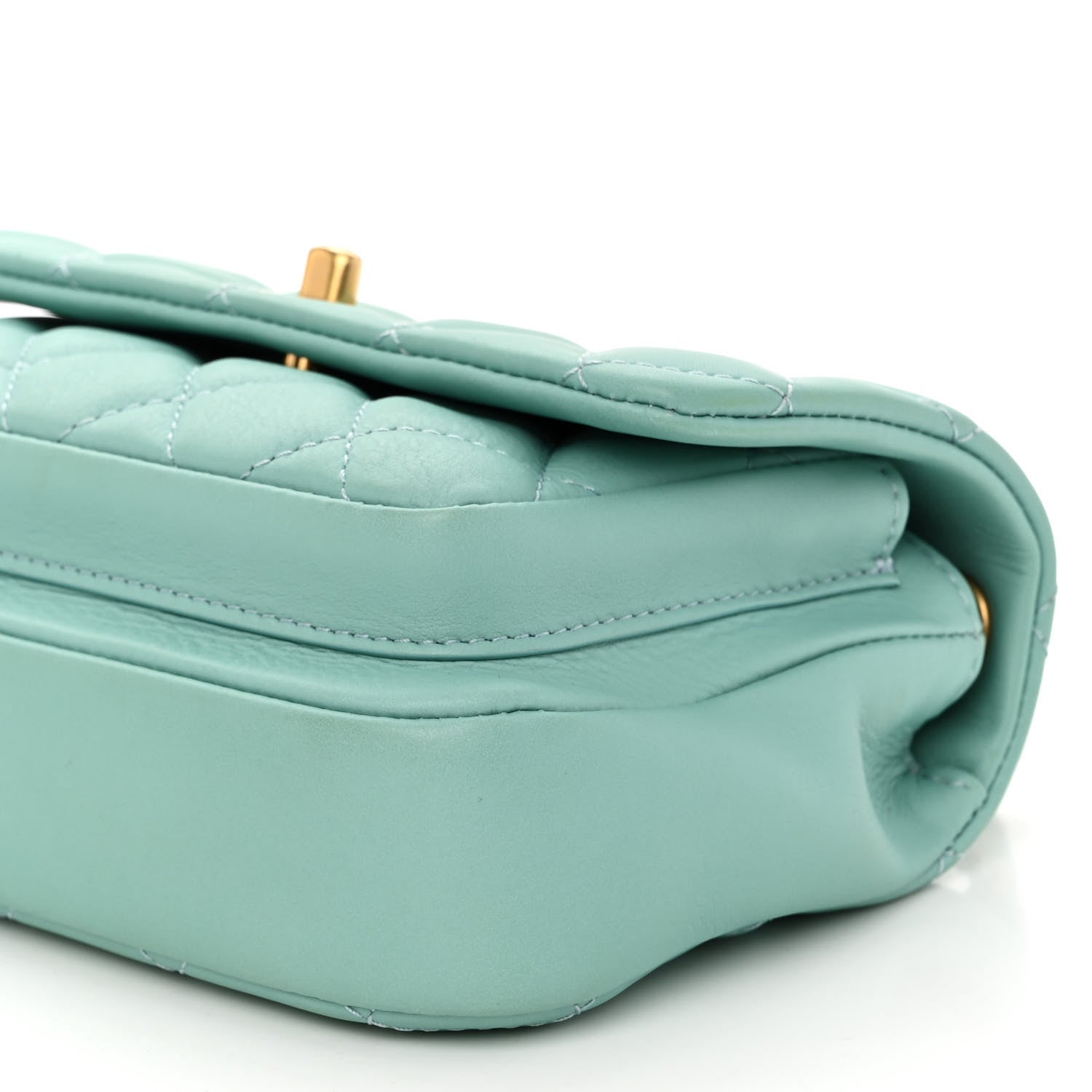 Chanel Calfskin Quilted Top Handle Flap Light Blue 10 of 10