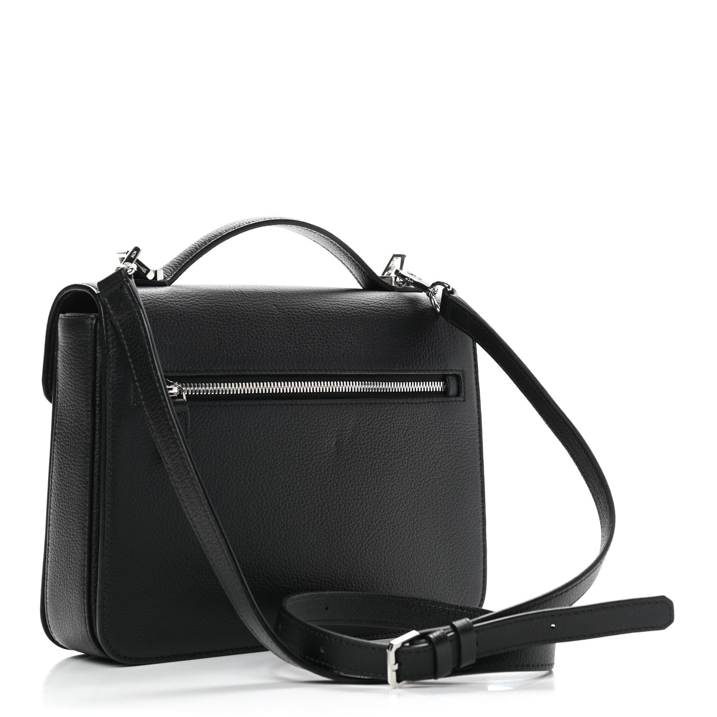 Visetos Calfskin Spot Park Avenue Medium Shoulder Bag Dark Grey Black