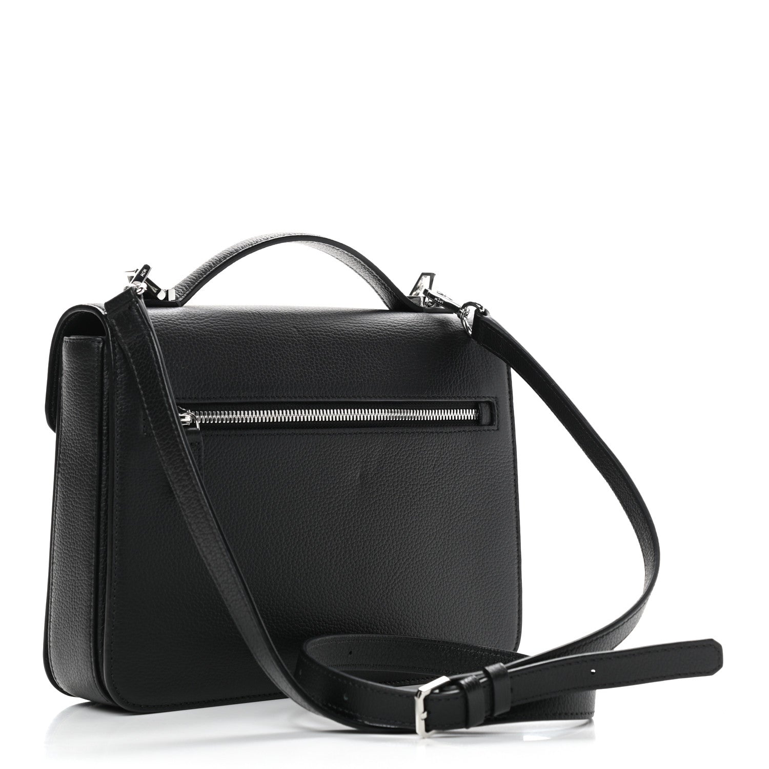 MCM Visetos Calfskin Spot Park Avenue Medium Shoulder Bag Dark Grey Black 3 of 6