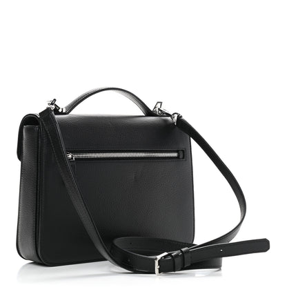 MCM Visetos Calfskin Spot Park Avenue Medium Shoulder Bag Dark Grey Black 3 of 6