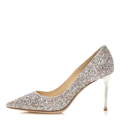 Jimmy Choo Glitter Pointy Toe Romy 85 Pumps 39 Viola 1 of 7