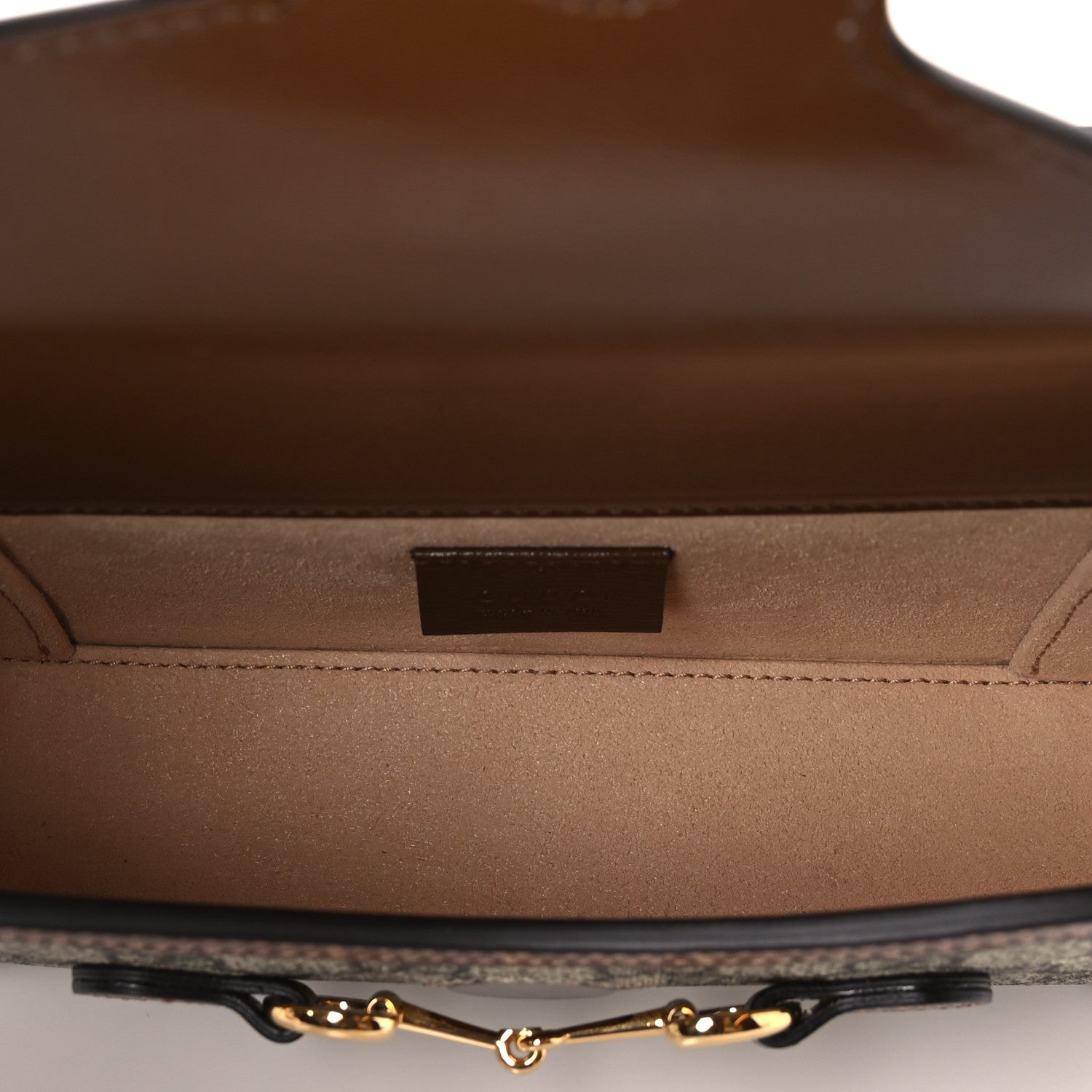 Gucci GG Supreme Monogram Mini Horsebit 1955 Shoulder Bag Beige Brown Sugar 5 of 9