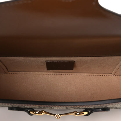 Gucci GG Supreme Monogram Mini Horsebit 1955 Shoulder Bag Beige Brown Sugar 5 of 9