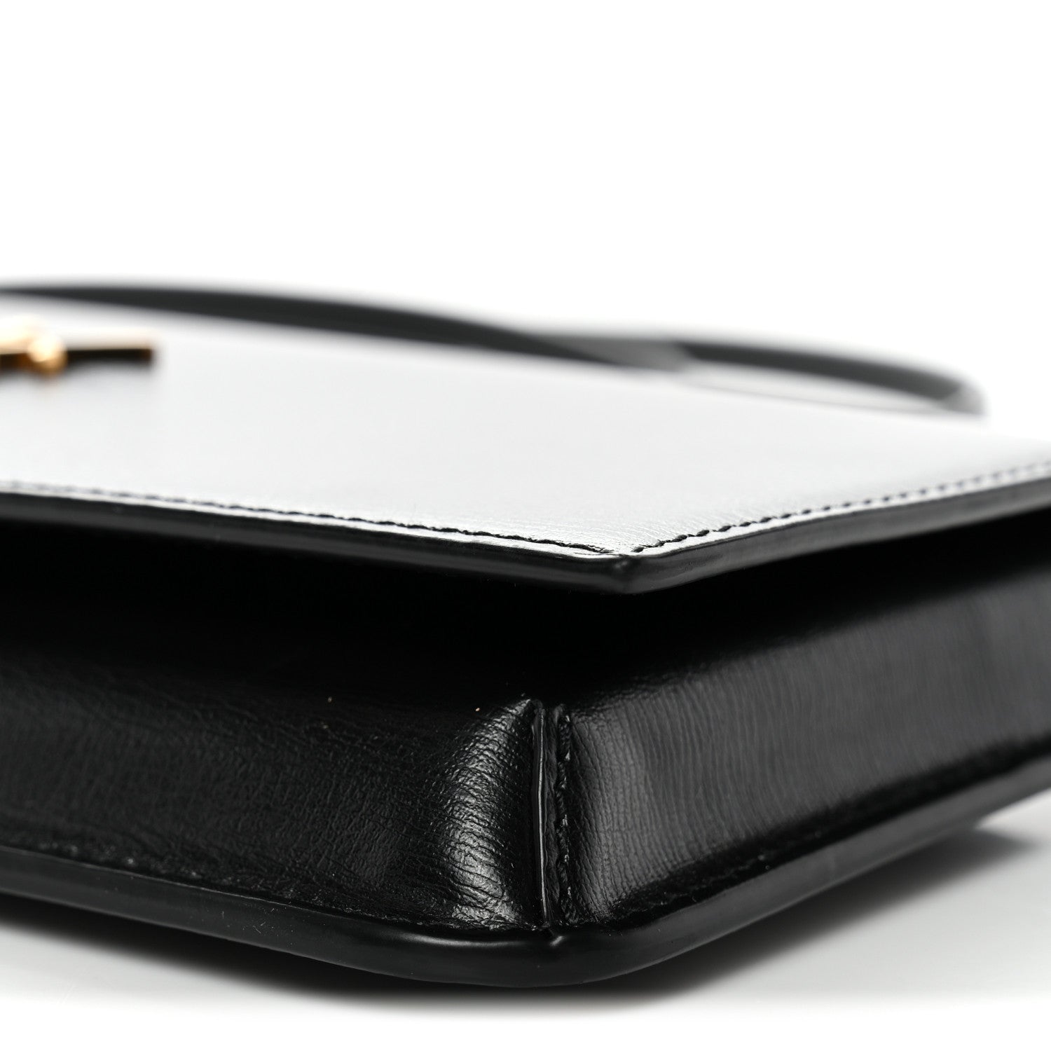 Saint Laurent Calfskin Monogram Cassandre Phone Holder With Strap Black 10 of 13