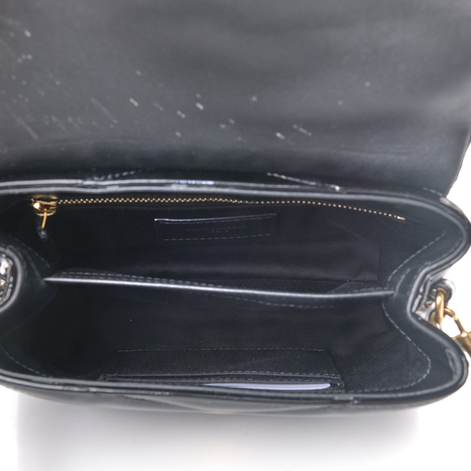 Saint Laurent Patent Y Quilted Monogram Toy Loulou Crossbody Bag Black 4 of 8