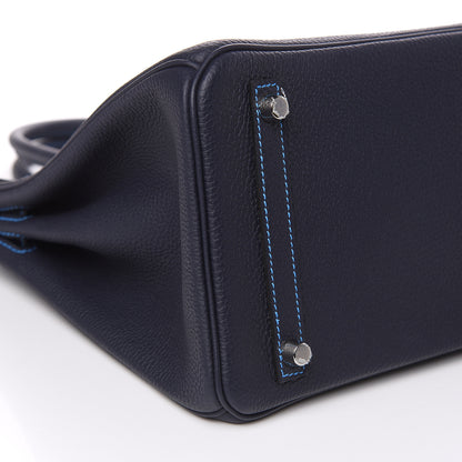 Hermes Togo Horseshoe Birkin 30 Bleu Nuit Bleu Hydra 21 of 30