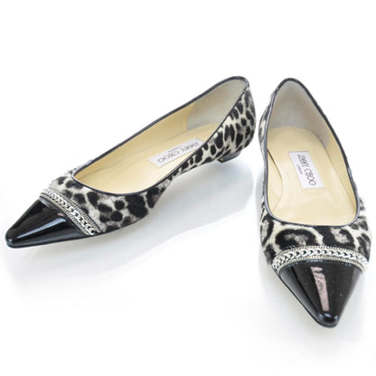 Jimmy Choo Calf Hair Patent Leather Berry Flats 36 1 of 7
